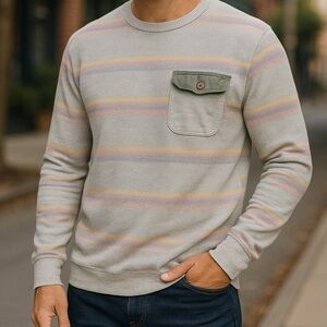 Vans striped knit pullover sweater l
